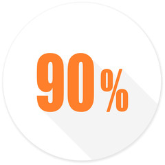 90 percent flat design modern icon