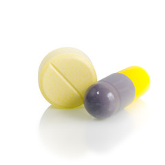 Tablets mix heap drugs pills capsules therapy doctor flu antibio