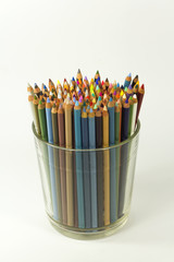 new color pencils in a glass