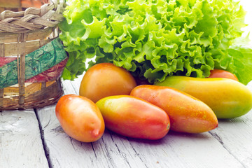 Lettuce and tomatoes