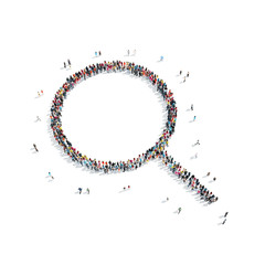 people shape  magnifying glass
