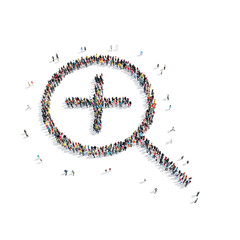 people shape  magnifying glass