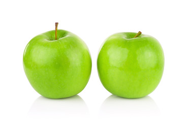 green apples isolated on white background