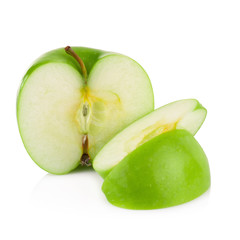 green apples isolated on white background