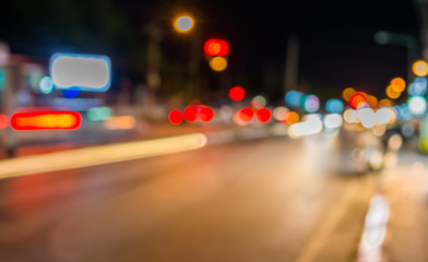 image of blur street  bokeh background with warm colorful lights