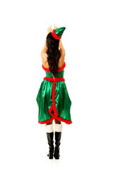 Woman wearing elf clothes