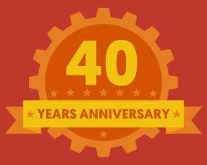Orange badge of 40 years anniversary