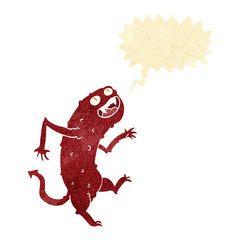 cartoon monster with speech bubble