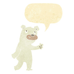cute cartoon polar bear with speech bubble