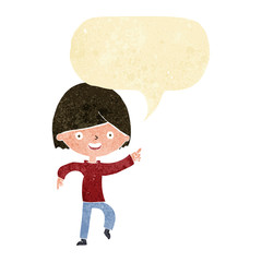 cartoon man pointing with speech bubble