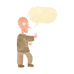 cartoon mean looking man with speech bubble