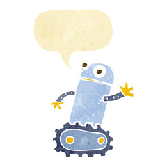 cartoon robot with speech bubble