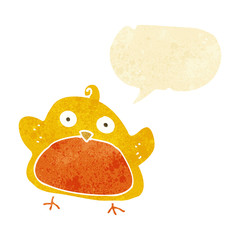 cartoon bird with speech bubble