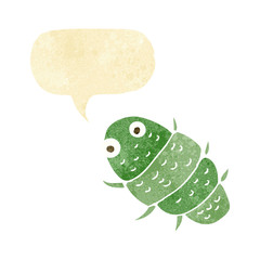 cartoon bug with speech bubble