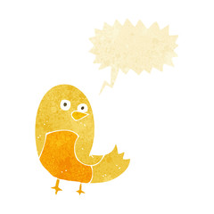 cartoon bird with speech bubble