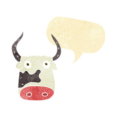 cartoon cow with speech bubble
