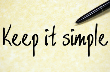 keep it simple text write on paper