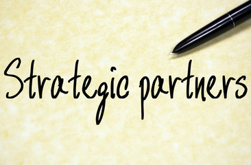 strategic partners text write on paper