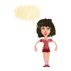 cartoon girl fight with speech bubble