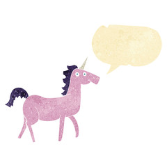 cartoon unicorn with speech bubble
