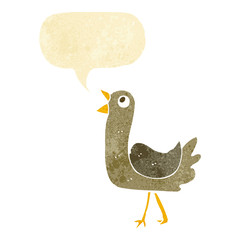 cartoon bird with speech bubble