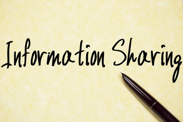 information sharing text write on paper