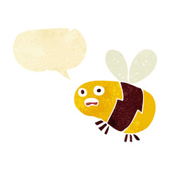 cartoon bee with speech bubble