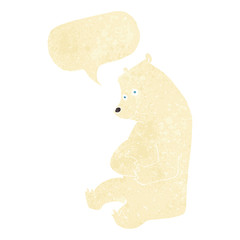 cartoon happy polar bear with speech bubble