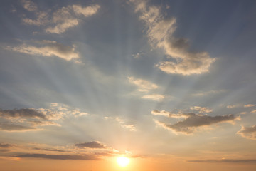 summer sky sunset with clouds