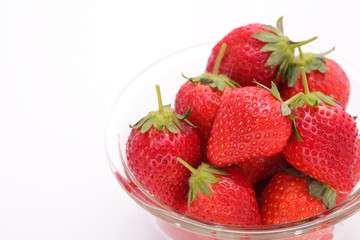 fresh strawberrys on white background