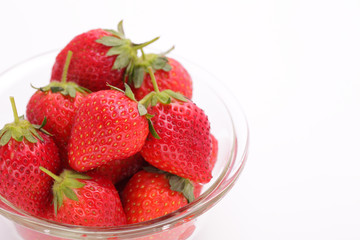 fresh strawberrys on white background