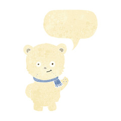 cute cartoon polar bear with speech bubble