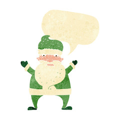 cartoon stressed out santa with speech bubble