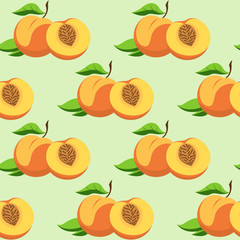 fruit and leaves of peach