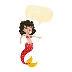 cartoon mermaid with speech bubble