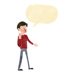 cartoon man asking question with speech bubble