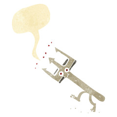 cartoon devil fork with speech bubble