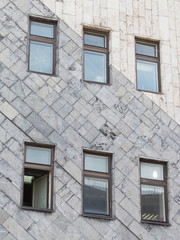 gray marble facing diagonally