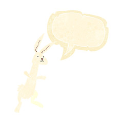 cartoon rabbit with speech bubble