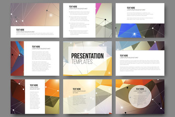 Set of 9 vector templates for presentation slides. Abstract