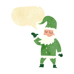 cartoon santa claus with speech bubble