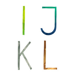 Low polygonal hand drawn vector alphabet.