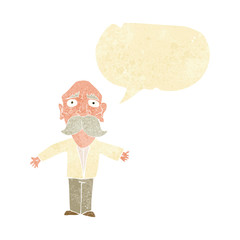 cartoon disappointed old man with speech bubble