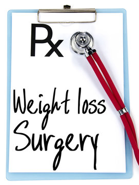 Weight Loss Surgery Text Write On Prescription