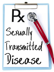 sexually transmitted disease text write on prescription