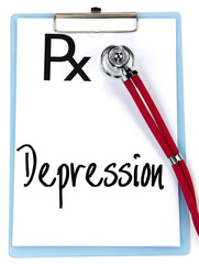 depression word write on prescription