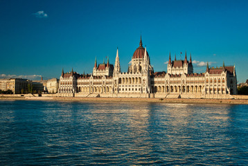 Fototapeta na wymiar The famous Hungarian Parliament in Hungary