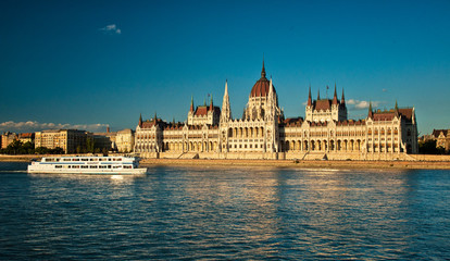 Fototapeta na wymiar The famous Hungarian Parliament in Hungary