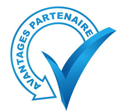 avantages partenaire sur symbole valid&eacute; bleu