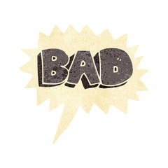 cartoon bad sign with speech bubble